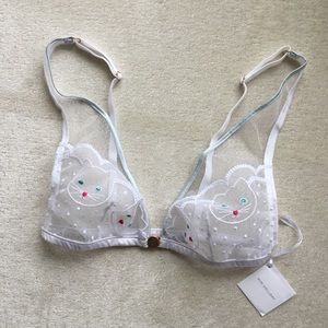 NWT Mimi Holliday Kitty Creme Front-Fastening Triangle Bra